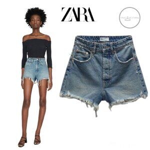 ZARA JEAN SHORTS HIGH RISE Size 10